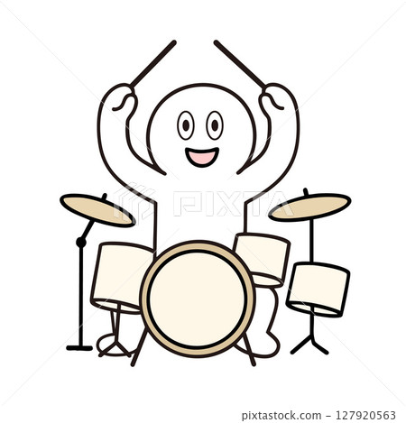 Stick man playing drums Stick man playing drums 127920563