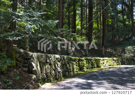 Gobuseji Temple: Jizo statue on the approach to the temple, Matsumoto City, Nagano Prefecture 127920717