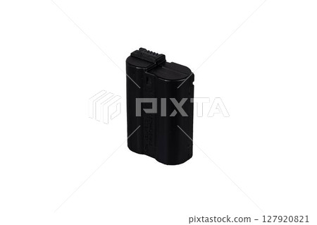 Nikon Z camera battery on transparent background. High quality photo Nikon Z camera battery on transparent background. High quality photo 127920821