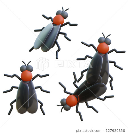 Lovebug Plecia Nearctica Cartoon Style 3D Graphic Lovebug Plecia Nearctica Cartoon Style 3D Graphic 127920838