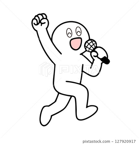 Stick figure singing while jumping Stick figure singing while jumping 127920917