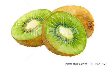 透明背景上切開的獼猴桃的插圖（png） 127921378