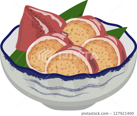 Japanese small bowl of squid rice with ears Japanese small bowl of squid rice with ears 127921400