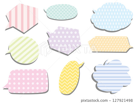 Hand-drawn style speech bubble material (with pattern) 2 127921498