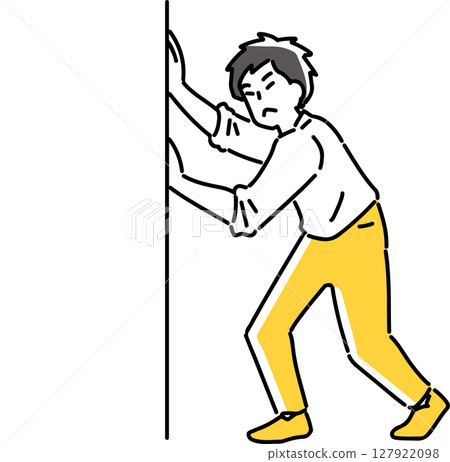 男子推牆 男子推牆 127922098