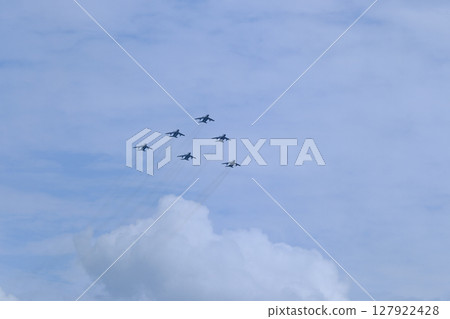 Beautiful Blue Impulse in flight 127922428