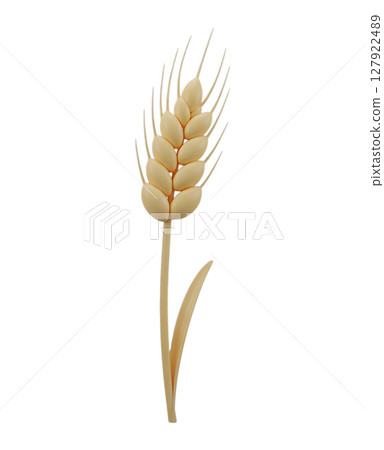Stalk of Wheat Minimalist 3D Rendering in a Soft And Smooth Renderer 127922489