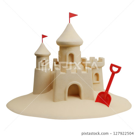 Sandcastle Minimalist 3D Rendering in a Soft And Smooth Renderer 127922504