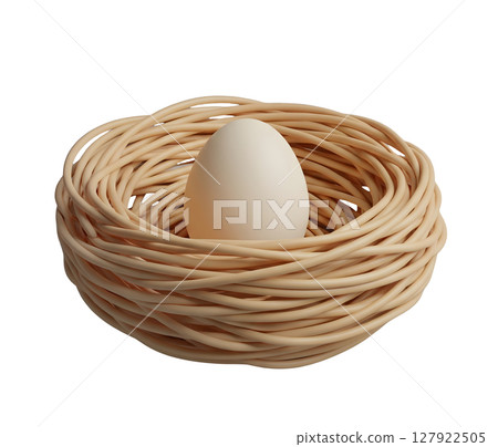 Birds Nest with Eggs Minimalist 3D Rendering in a Soft And Smooth Renderer Birds Nest with Eggs Minimalist 3D Rendering in a Soft And Smooth Renderer 127922505