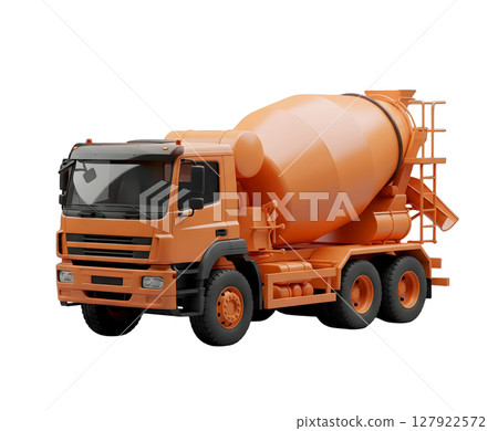 Cement Mixer Truck Minimalist 3D Rendering in a Soft And Smooth Renderer Cement Mixer Truck Minimalist 3D Rendering in a Soft And Smooth Renderer 127922572