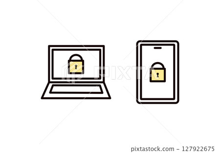 Computer and security icon set 127922675