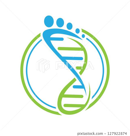 Foot And DNA Helix Logo Design 127922874