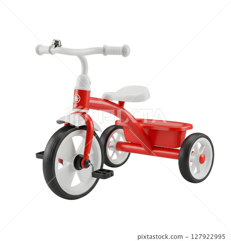 Childrens Tricycle Minimalist 3D Rendering in a Soft And Smooth Renderer 127922995