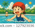 Children playing in the pool 127923036