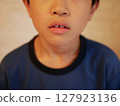 Front face of boy with open mouth 127923136