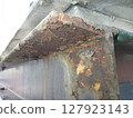 Rust on steel due to aging 127923143