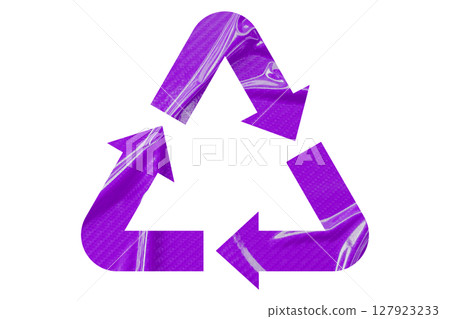 Purple recycle symbol paper isolated on transparent background 127923233