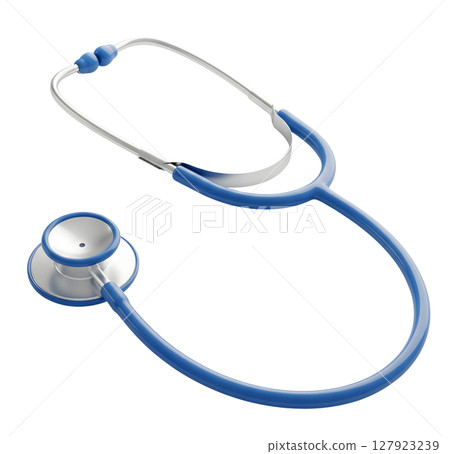 Medical Stethoscope Minimalist 3D Rendering in a Soft And Smooth Renderer 127923239