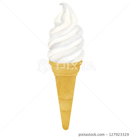 Vanilla flavored soft serve ice cream illustration Vanilla flavored soft serve ice cream illustration 127923329