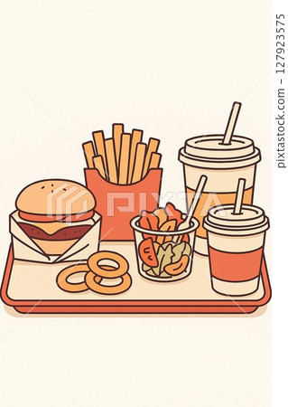 Simple illustration of a hamburger 1 127923575