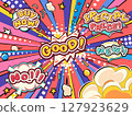 Harajuku POP art speech bubble set - Comical background and hand-drawn text - For advertising, social media, and event announcements 127923629