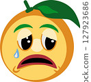 Sad Orange Expression Face Emoji 127923686