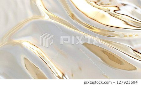 Close-up of smooth, creamy white or light-colored liquid with soft, undulating textures, perfect for food, cosmetic, or abstract backgrounds. High quality photo 127923694