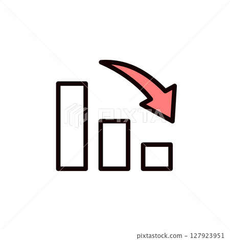Bar graph icon illustration Bar graph icon illustration 127923951