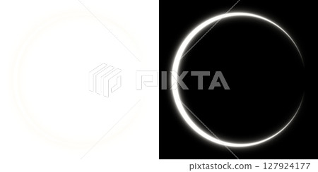 White glowing circular frame (left transparent, right black background) White glowing circular frame (left transparent, right black background) 127924177