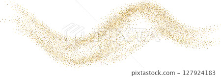 Golden sparkles wave with golden glitter 127924183