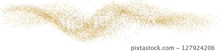 Luxury golden sparks wave, flow with glitter, glowing sparkles, golden dust, sand 127924206