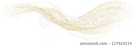 Sparkling glitter scattered wave Luxury glowing dust, wave flow lines with golden glitter, sparkles, dust, sand Sparkling glitter scattered wave Luxury glowing dust, wave flow lines with golden glitter, sparkles, dust, sand 127924214