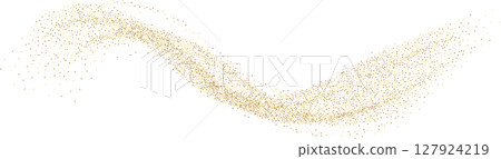 Golden glowing wave, Sparkling glitter scattered wave with golden glitter, sparkles, dust, sand Golden glowing wave, Sparkling glitter scattered wave with golden glitter, sparkles, dust, sand 127924219
