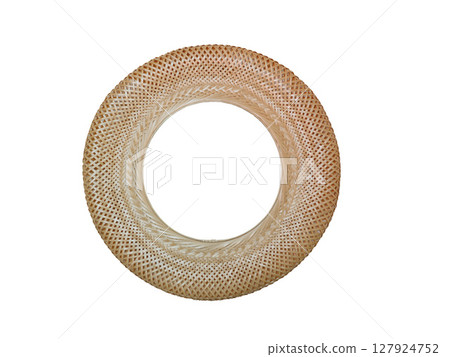 wickerwork in the form round frame isolated on a white background 127924752
