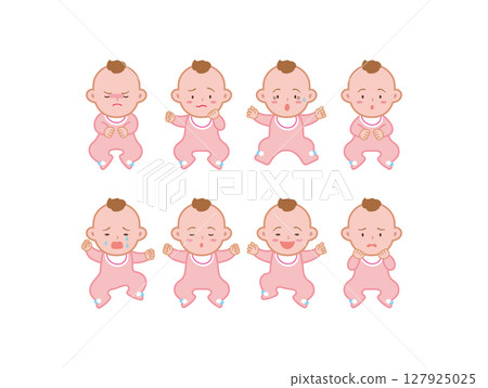 Various expressions of the baby 127925025
