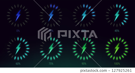 Wireless charge battery meter icons 127925261