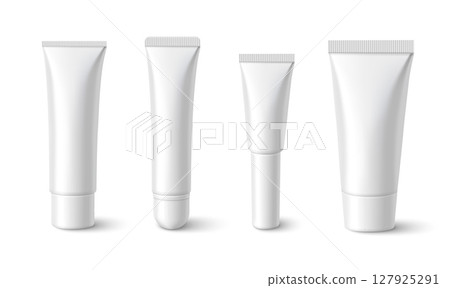 White lip cream tube collection 127925291