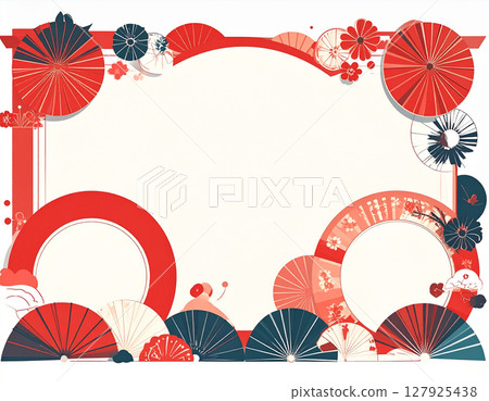 日系花紋圖案生成AI背景 日系花紋圖案生成AI背景 127925438