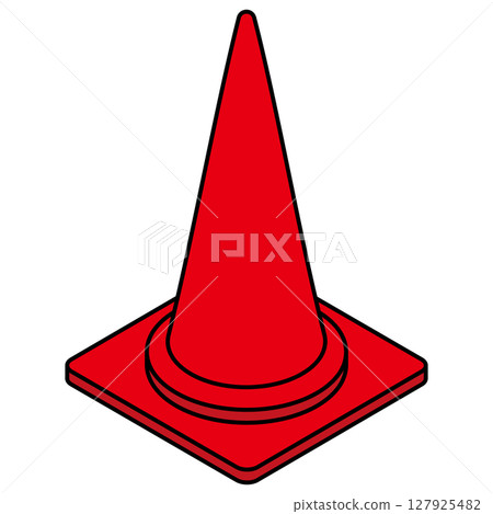 Isometric illustration of a traffic cone Isometric illustration of a traffic cone 127925482
