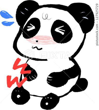 Panda with a stomach ache 127925729