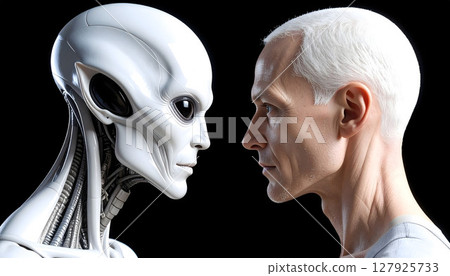 外星人與人類進行心靈感應交流的場景 127925733