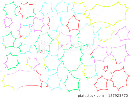 用馬克筆、彩色繪製的憤怒的演講泡泡 用馬克筆、彩色繪製的憤怒的演講泡泡 127925770