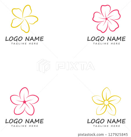 beauty plumeria icon flowers design illustration template 127925845