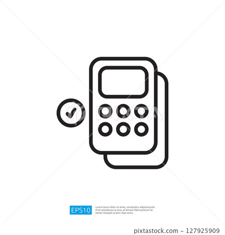 Minimalist Icon Of A Calculator With Check Mark Symbolizing Accuracy And Efficiency Of Calculation Tools For Business Minimalist Icon Of A Calculator With Check Mark Symbolizing Accuracy And Efficiency Of Calculation Tools For Business 127925909