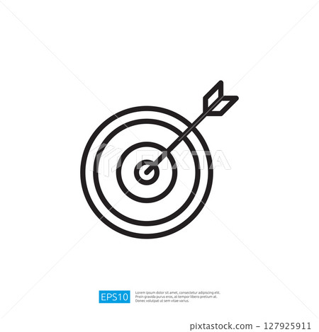 Minimalist Icon of a Target with an Arrow Hitting the Center in Simple Black and White Design Elements Illustration Art Minimalist Icon of a Target with an Arrow Hitting the Center in Simple Black and White Design Elements Illustration Art 127925911