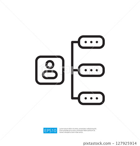 Minimalist Icon Representing User Profile with Data Connections and Network Lines Minimalist Icon Representing User Profile with Data Connections and Network Lines 127925914