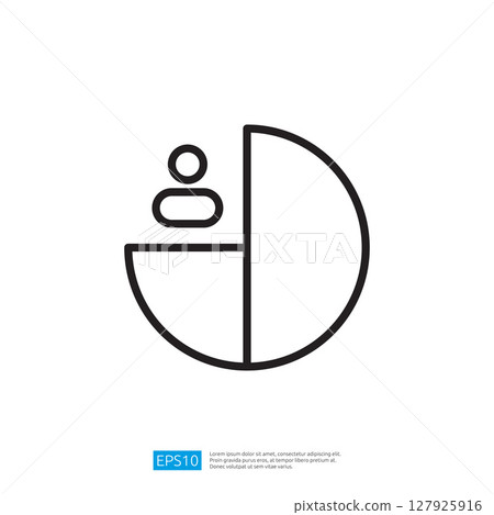 Minimalist Icon Representing Human Figures And Circular Shapes In Geometric Design Minimalist Icon Representing Human Figures And Circular Shapes In Geometric Design 127925916