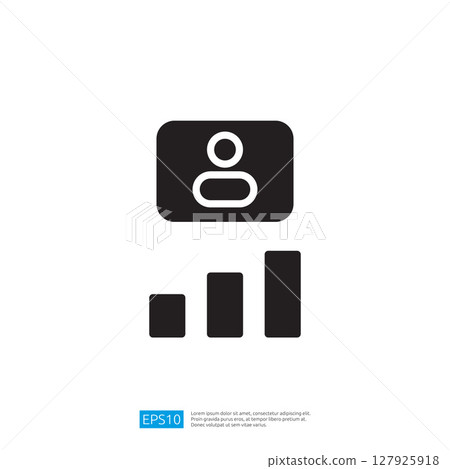 Simple Icon Representing User Profile and Growth Metrics with Basic Black Silhouettes for Business Use Cases Using Simple Icon Representing User Profile and Growth Metrics with Basic Black Silhouettes for Business Use Cases Using 127925918
