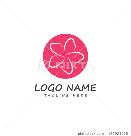 beauty plumeria icon flowers design illustration template 127925956
