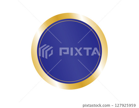 簡約金邊圓形鏡框，海軍藍 127925959